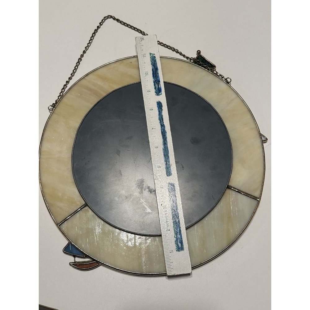 Vintage Stained Glass Lighthouse Boat Nautical Mirror Wall Hanging Beach Decor - Picture 7 of 8